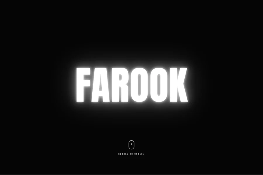 The Farook J Basha portfolio homepage