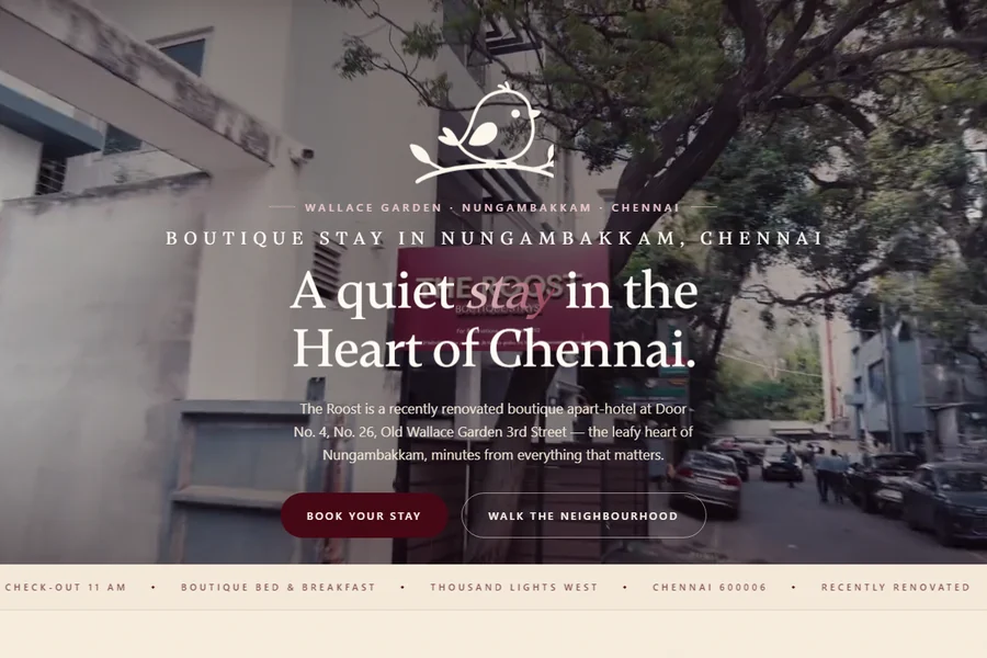 The Roost website homepage